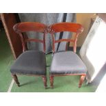 Two pairs of 19th Century mahogany chairs and another single