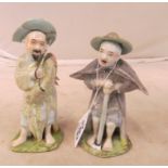 A pair Chinese figures fisherman (a/f)