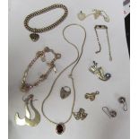 Various silver jewellery