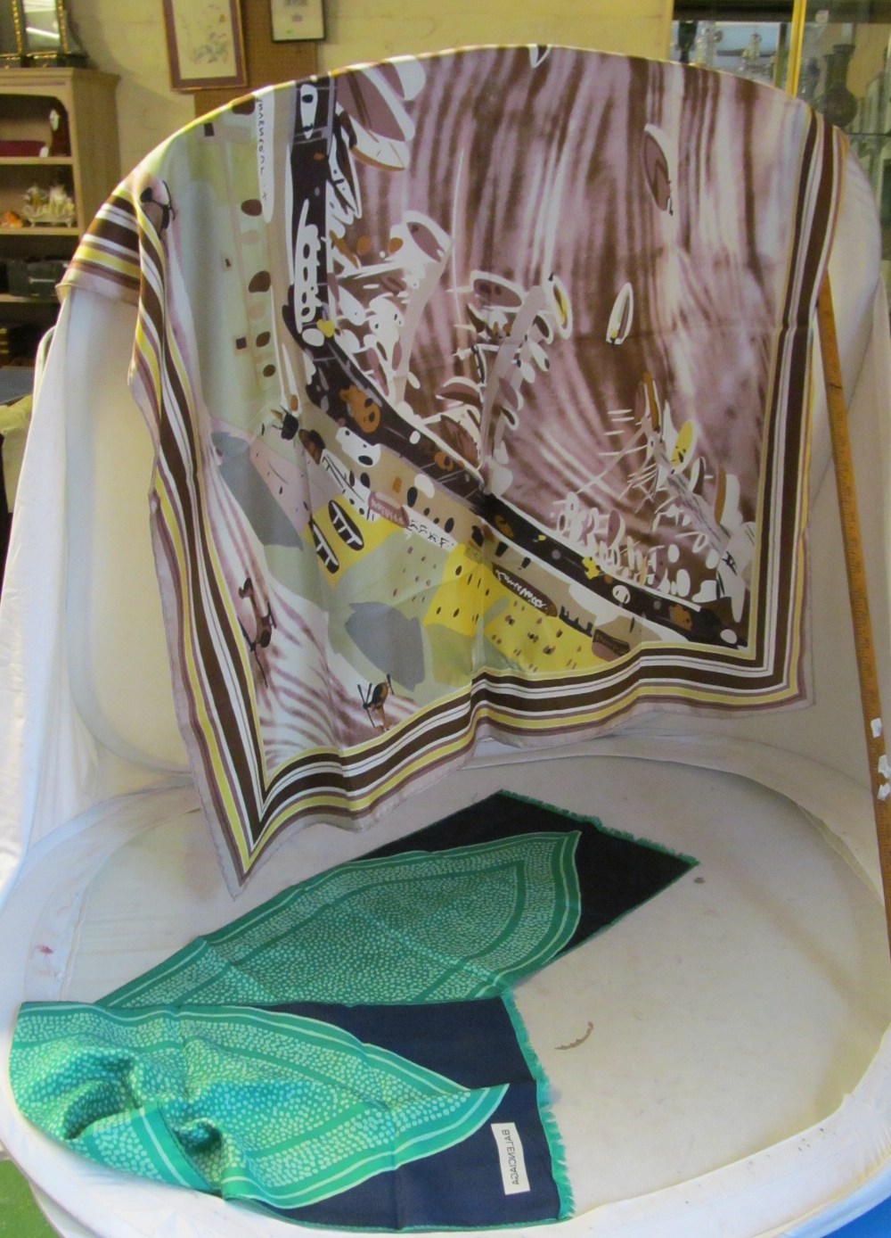 A silk scarf and another silk scarf