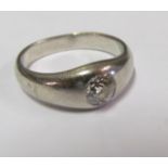 A gents Gypsy ring set diamond size Q/R 10.7g