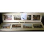 Eight small Brighton prints framed as two sets of four