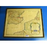 A map Ancient Counties of Kent, Essex and Sussex, Middlesex, Surrey and Hartford along with