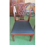 Four mahogany Chippendale style chairs (one a/f)
