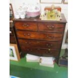 A 19th Century mahogany chest two short and three long drawers