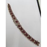 A diamond and ruby bracelet