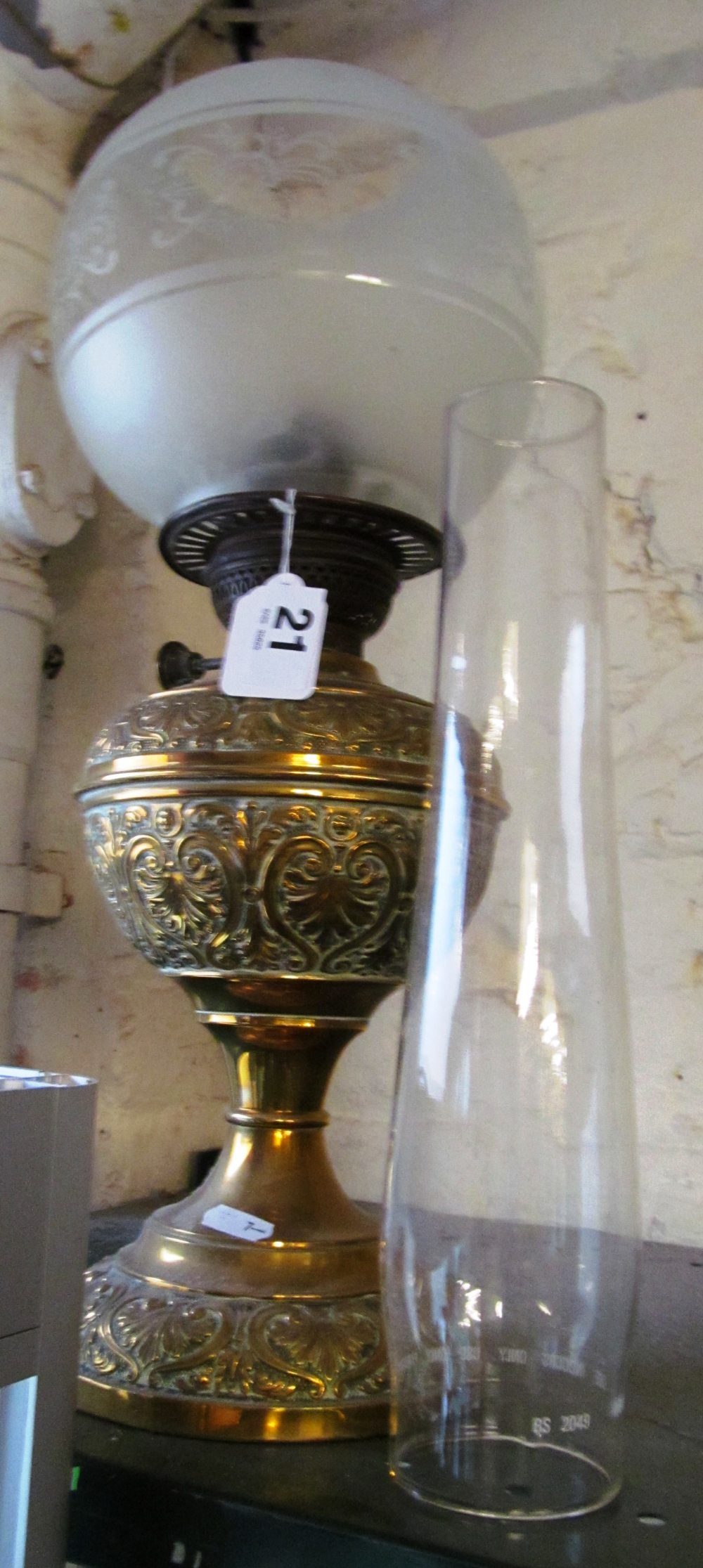 A brass lamp