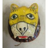 A papier-mache lions head
