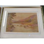 R. MacAuley - Victorian watercolour river landscape and A.E. Brockbank - Victorian watercolour