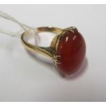 A 9ct Cornelian ring size Q 6.6g