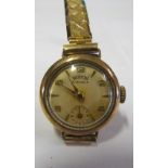 A 9ct gold Rodos ladies watch engraved on back