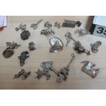 Various silver charms