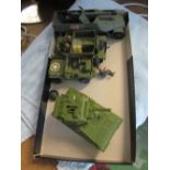 Five Dinky army vehicles