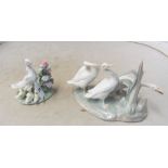 Two Lladro models geese