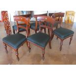 Two sets of three 19th Century mahogany chairs