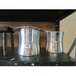 A pair modern silver coloured top hat coolers