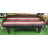 A hand crafted ornate teak Bali daybed, bought from Liberty of London, with back and two sides