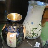 A Japanese vase (no base) and a Japanese vase (restored)