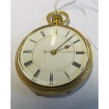 An 18ct gold pocketwatch Chester 1897,initialled IJTN for Isaac Jabez Theo Newsome