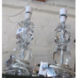 Two glass effect lamps