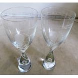 Two Haufuld? series 1-100 glasses with Winston Churchill No 65 and 62 c1967