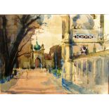 A watercolour Brighton Pavilion view to north entrance