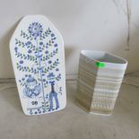 A Rosenthal vase and a large handpainted silkscreen wall plaque by Figoflint Norway