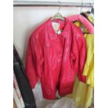 A Betty Barclay red leather ladies coat