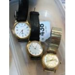 A J W Benson gents watch and two other watches