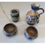 A small pair of Royal Doulton bowls, jug and vase