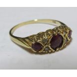 A 9ct gold seven stone ring 3.1gm, size S/T