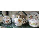An Evesham teapot, tureens and other items