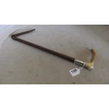 A leather riding crop with bone handle and silver collar - Jack Marsh The Grey Battery R F G (a) 6th