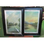 A pair of watercolours river and landscapes, signed G.L. Phillips and dated 1926 (foxed)