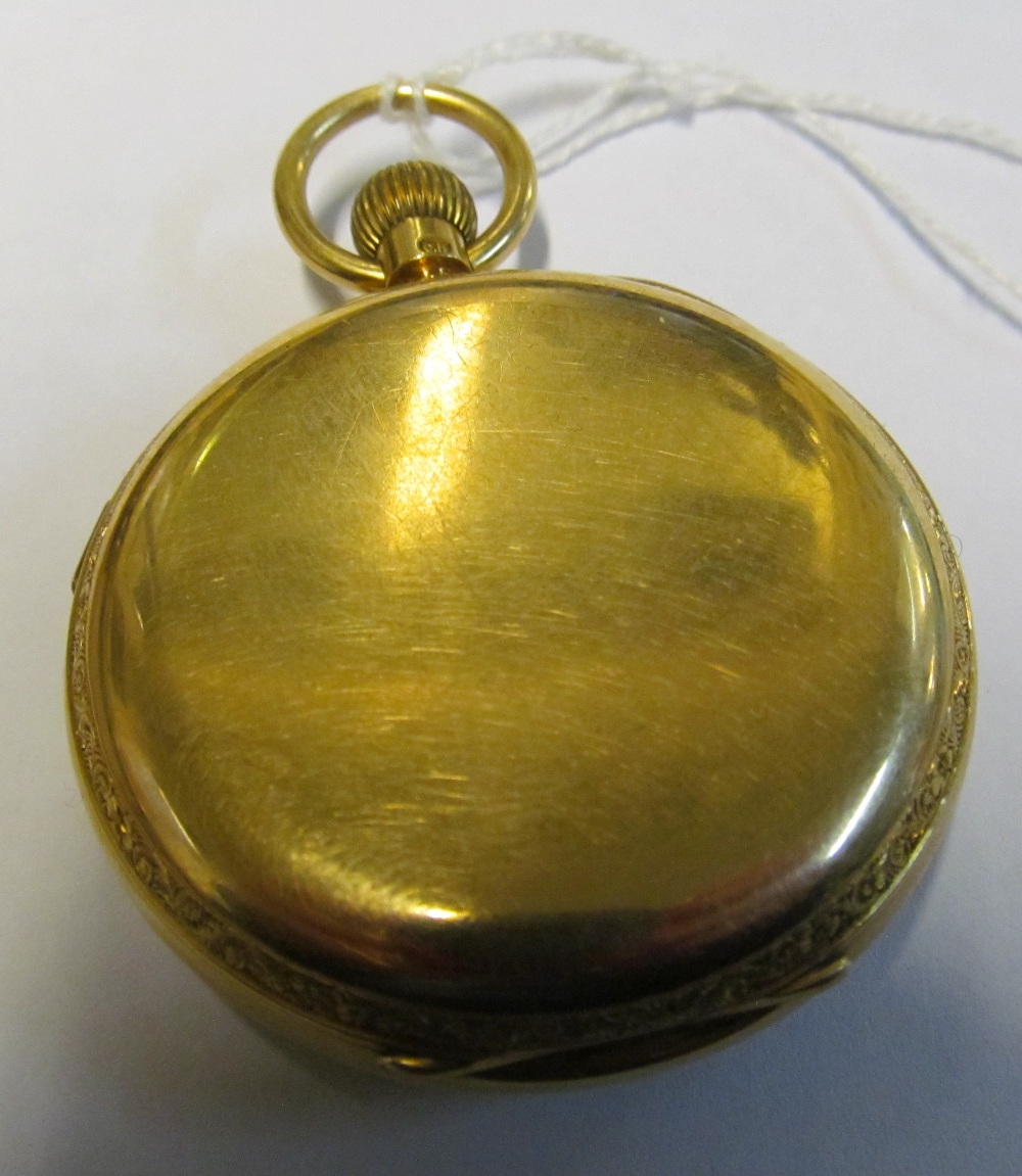 An 18ct gold pocketwatch Chester 1897,initialled IJTN for Isaac Jabez Theo Newsome - Image 2 of 7