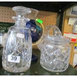 A Stuart Crystal decanter and various other glassware