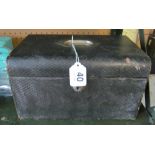 A black leather jewellery box