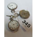 An 830 pocketwatch, silver pocketwatch and another
