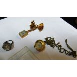 A Burcherer watch ring marked C.B 925, a Debor watch on bow brooch and a Buler pendant watch and