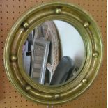 A pair of gilt plaster ball frame mirrors