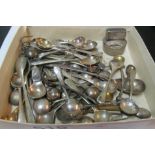 Some silver-plate condiment spoons