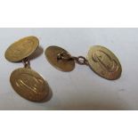 A pair 9ct gold cufflinks and another pair