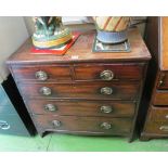 A 19th Century mahogany chest of two short and three long drawers (split top)