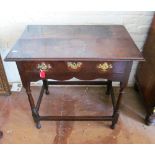 An 18th Century oak side table with single drawer