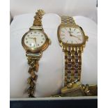 A 9ct gold Rotary ladies watch on flexible strap and Rotary ladies watch