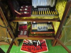 A canteen of plated cutlery (i.c), two plated fish sets and other boxed plated cutlery