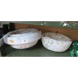 Two mottled opaque ceiling lights (one a/f)