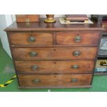 A 19th Century mahogany chest of two short and three long drawers