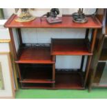 A Chinese hardwood side table shelf unit