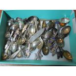 Six silver spoons and other spoons